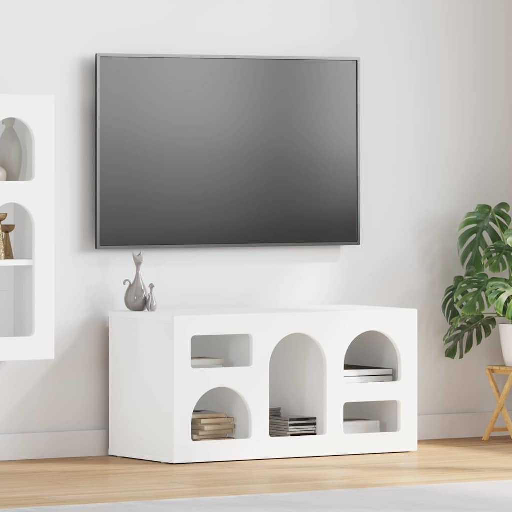 Mobile TV-Credenza TV-Console TV Bianco 80 x 35 x 40 cm Legno multistrato