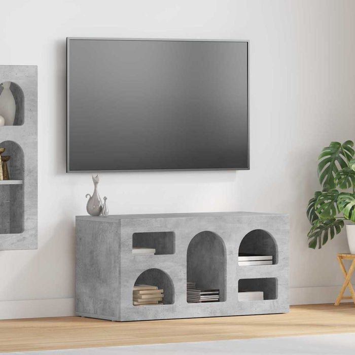 Mobile TV-Credenza TV-Console TV Grigio cemento 80 x 35 x 40 cm Legno multistrato