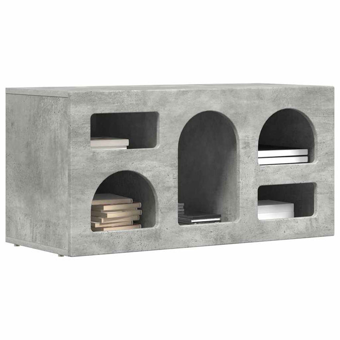 Mobile TV-Credenza TV-Console TV Grigio cemento 80 x 35 x 40 cm Legno multistrato
