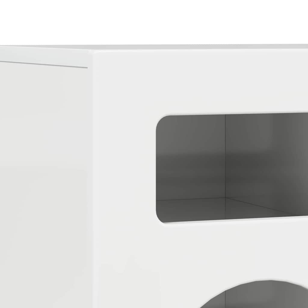 Mobile TV-Credenza TV-Console TV Bianco Lucido 80 x 35 x 40 cm Legno multistrato