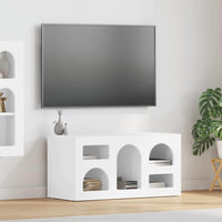 Mobile TV-Credenza TV-Console TV Bianco Lucido 80 x 35 x 40 cm Legno multistrato