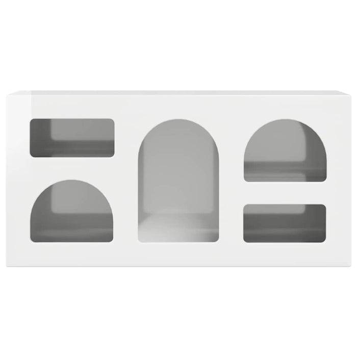 Mobile TV-Credenza TV-Console TV Bianco Lucido 80 x 35 x 40 cm Legno multistrato