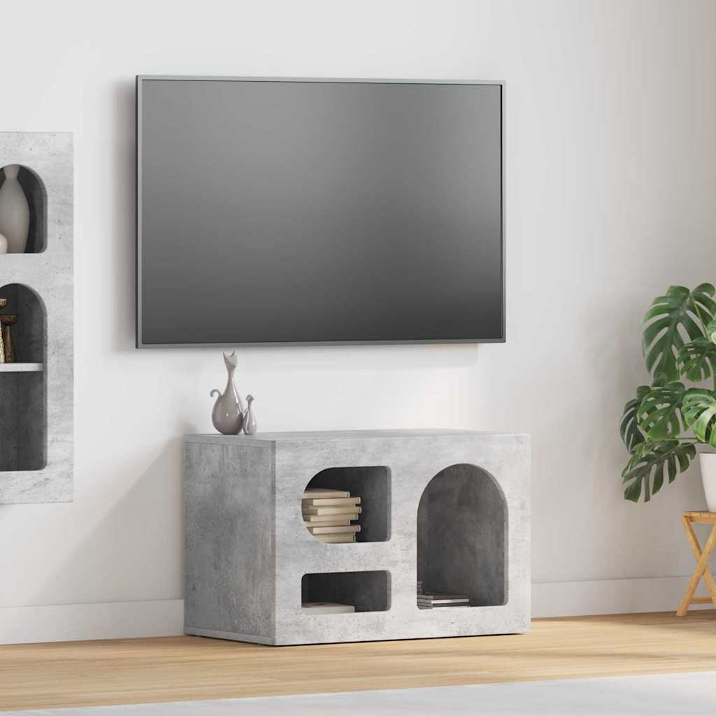 Mobile TV-Credenza TV-Console TV Grigio cemento 60 x 35 x 40 cm Legno multistrato