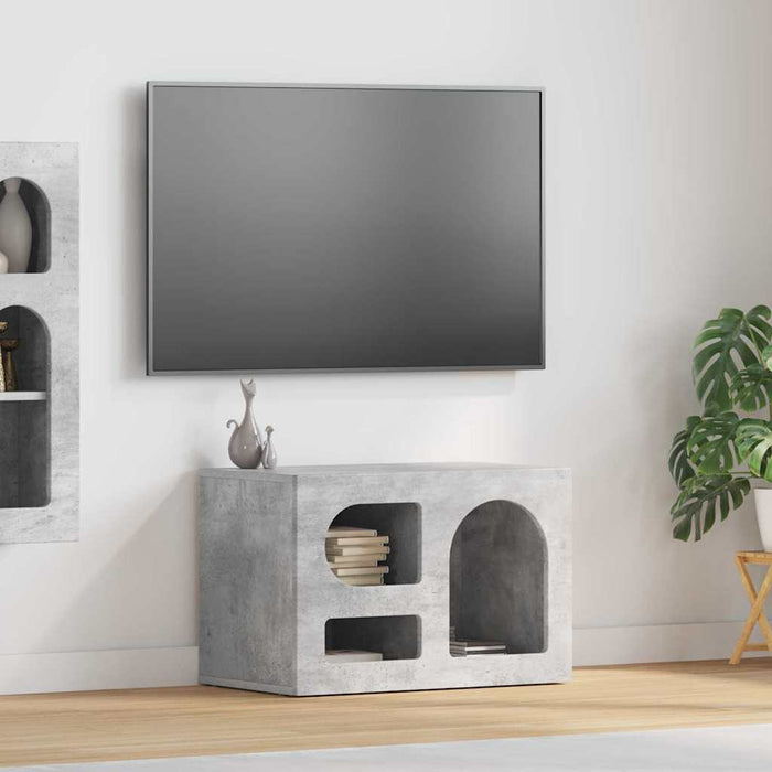 Mobile TV-Credenza TV-Console TV Grigio cemento 60 x 35 x 40 cm Legno multistrato