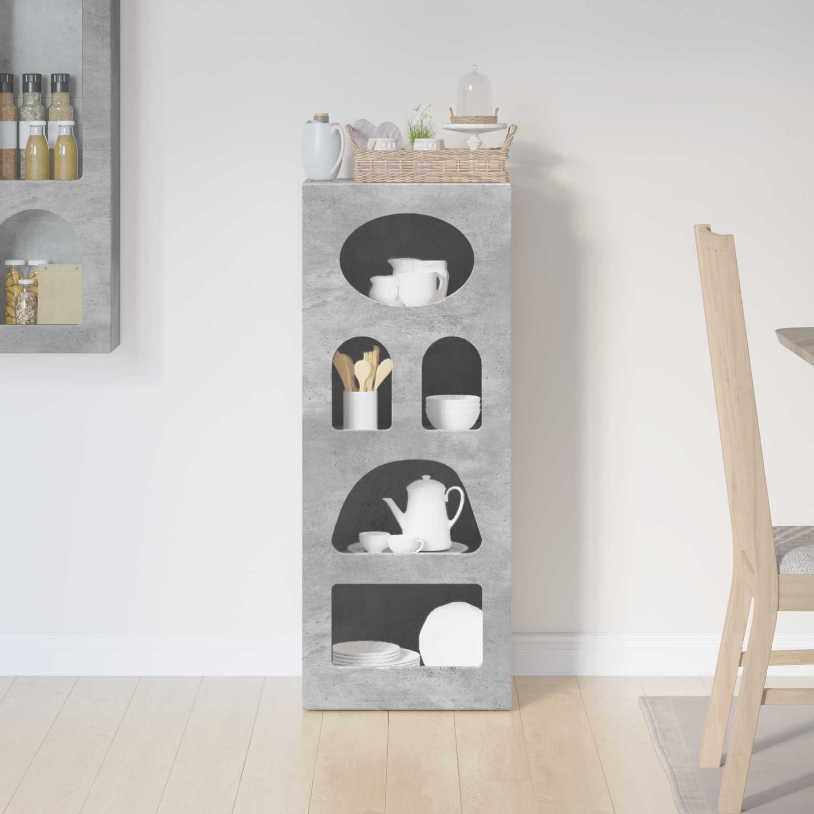 Credenza Grigio cemento 40 x 35 x 100,5 cm Legno multistrato 891297