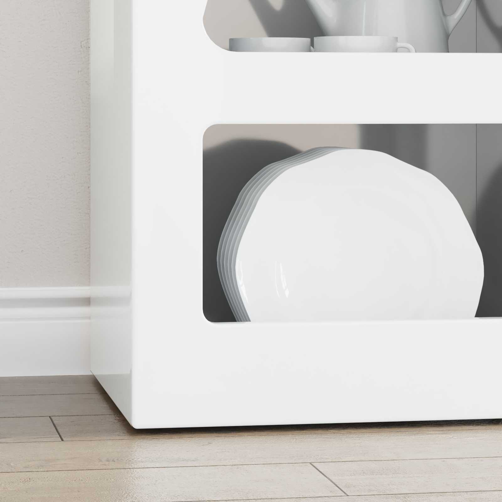 Credenza Bianco Lucido 40 x 35 x 100,5 cm Legno multistrato 891298