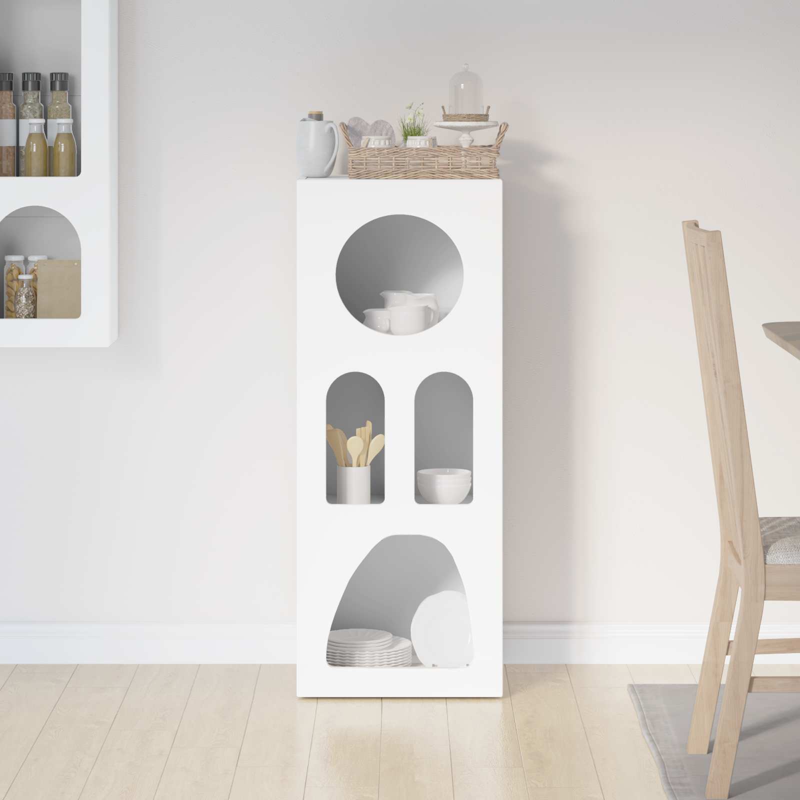 Credenza Bianco 40 x 35 x 100.5 cm Legno multistrato 891304