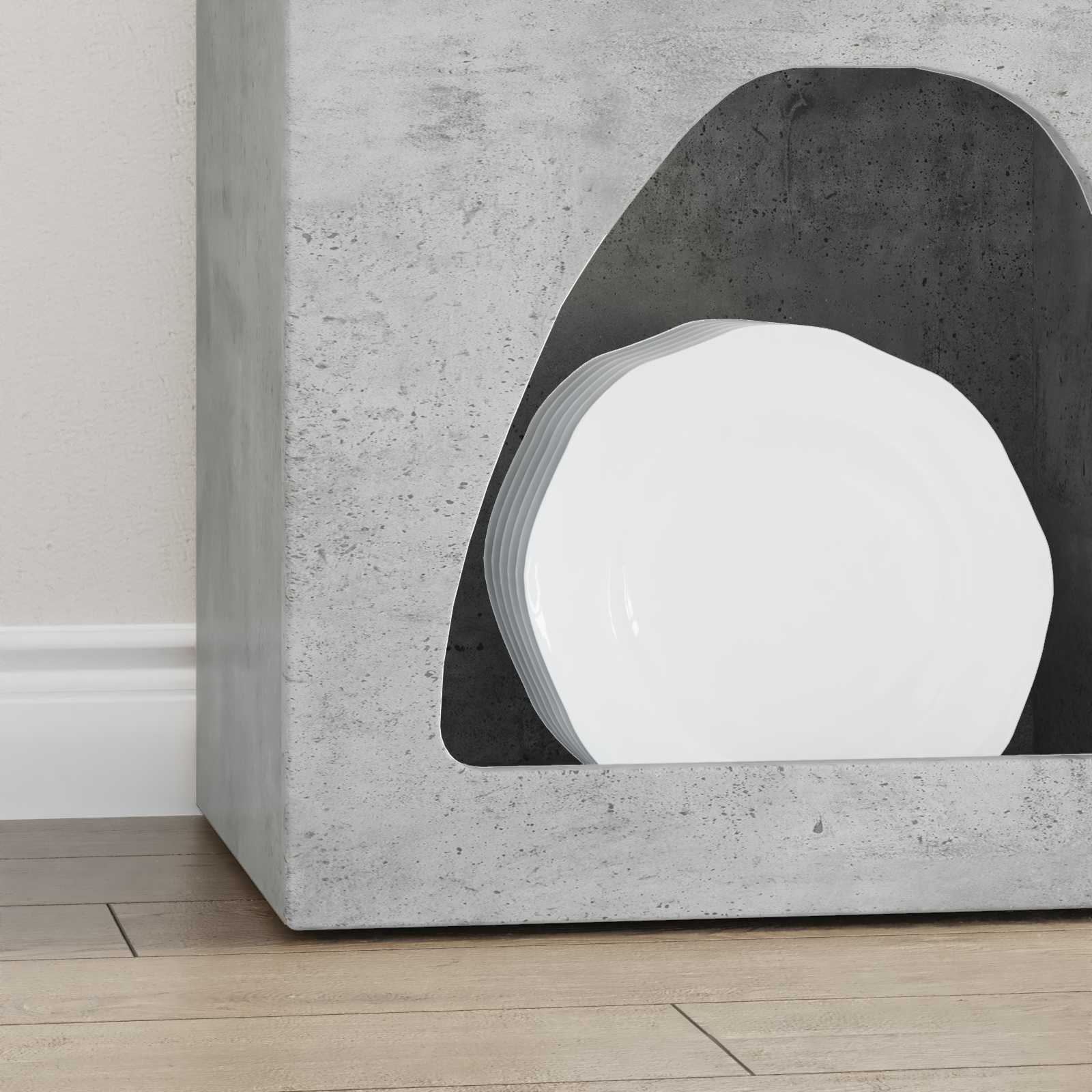 Credenza Grigio cemento 40 x 35 x 100.5 cm Legno multistrato 891307