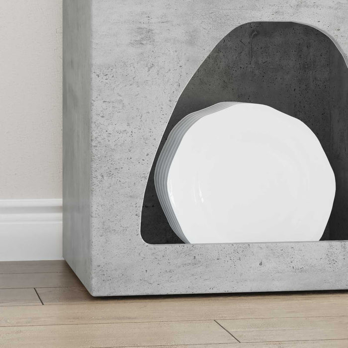 Credenza Grigio cemento 40 x 35 x 100.5 cm Legno multistrato 891307