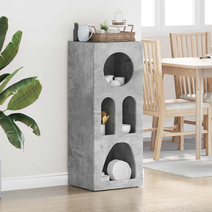 Credenza Grigio cemento 40 x 35 x 100.5 cm Legno multistrato 891307