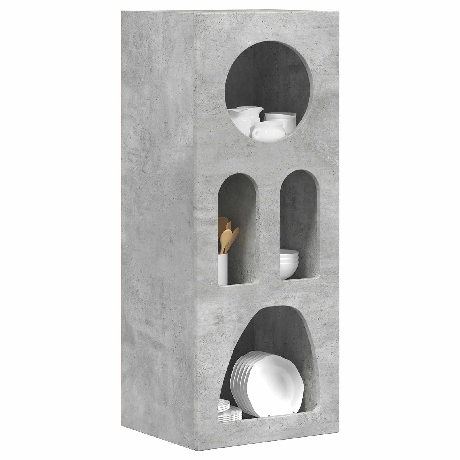 Credenza Grigio cemento 40 x 35 x 100.5 cm Legno multistrato 891307