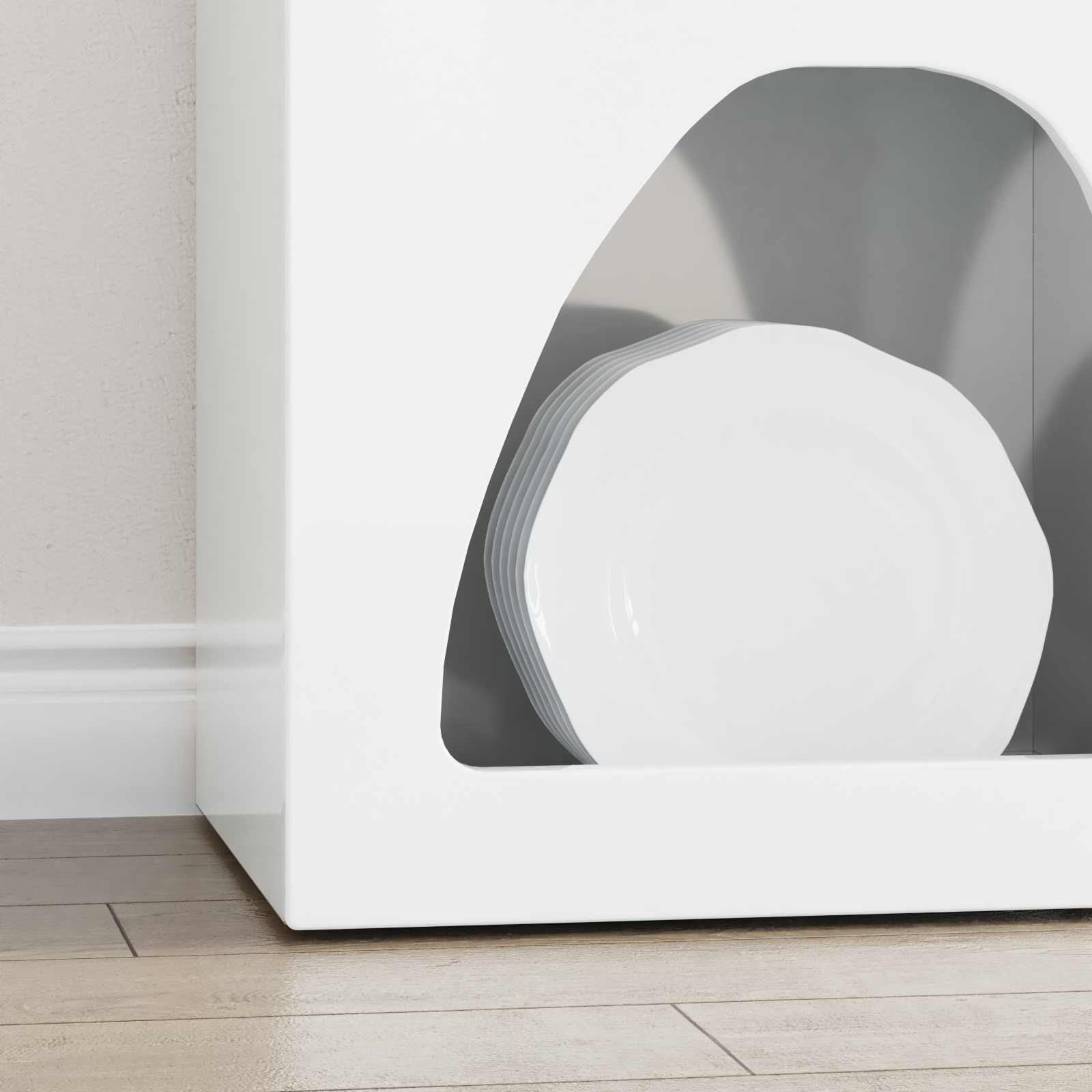 Credenza Bianco Lucido 40 x 35 x 100.5 cm Legno multistrato 891308