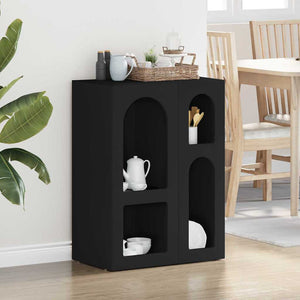 Credenza-Buffet-Armadio da cucina Nero 59 x 35 x 80.5 cm Legno multistrato