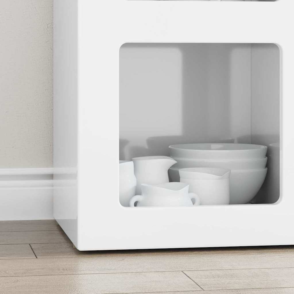 Credenza Bianco Lucido 59 x 35 x 80.5 cm Legno multistrato 891318