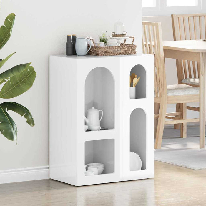 Credenza Bianco Lucido 59 x 35 x 80.5 cm Legno multistrato 891318