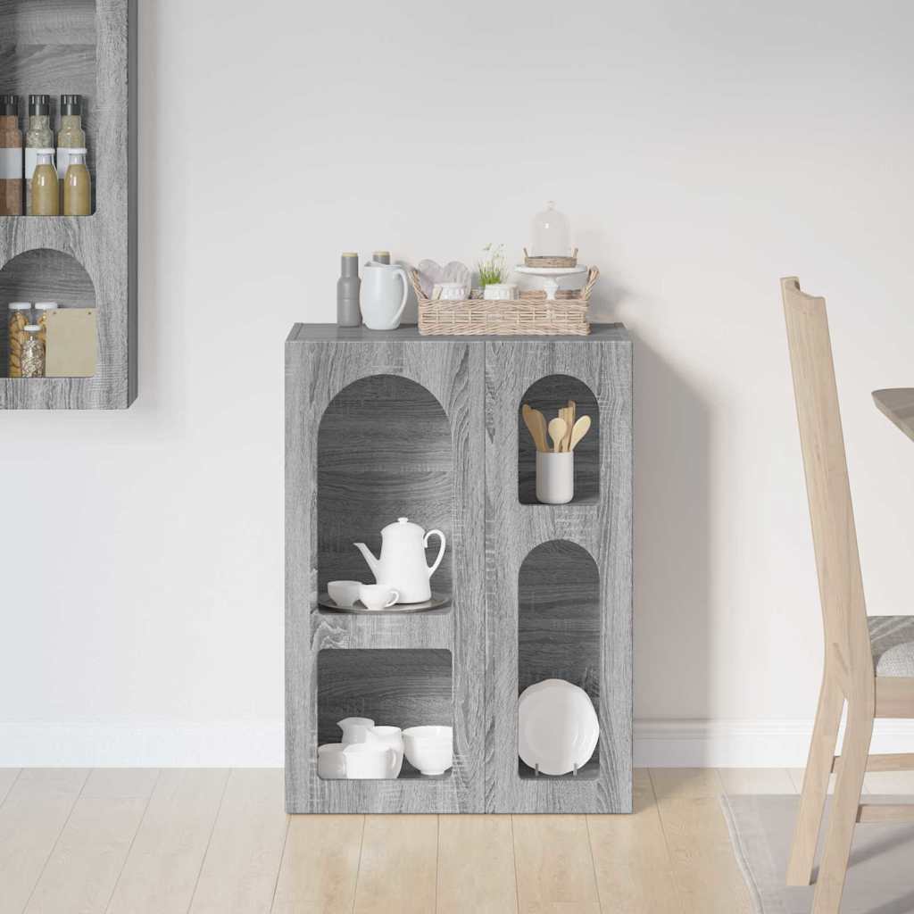 Credenza Grigio Sonoma 59 x 35 x 80.5 cm Legno multistrato 891320