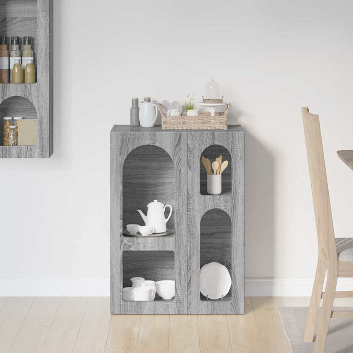 Credenza Grigio Sonoma 59 x 35 x 80.5 cm Legno multistrato 891320