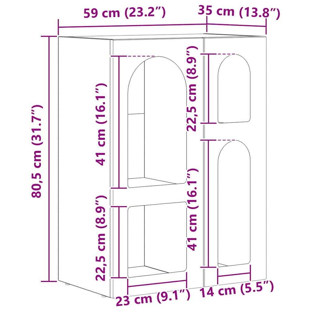 Credenza Legno vecchio 59 x 35 x 80.5 cm Legno multistrato 891322