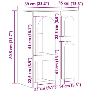 Credenza Legno vecchio 59 x 35 x 80.5 cm Legno multistrato 891322