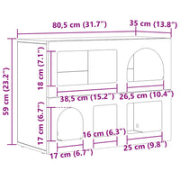 Credenza Bianco 80.5 x 35 x 59 cm Legno multistrato 891324