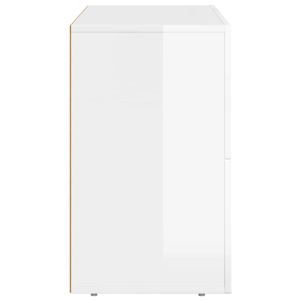 Credenza Bianco Lucido 80.5 x 35 x 59 cm Legno multistrato 891328