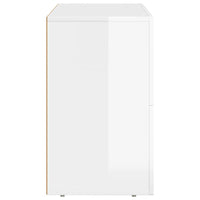 Credenza Bianco Lucido 80.5 x 35 x 59 cm Legno multistrato 891328