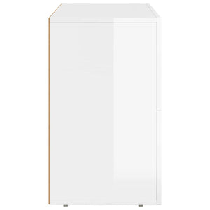 Credenza Bianco Lucido 80.5 x 35 x 59 cm Legno multistrato 891328