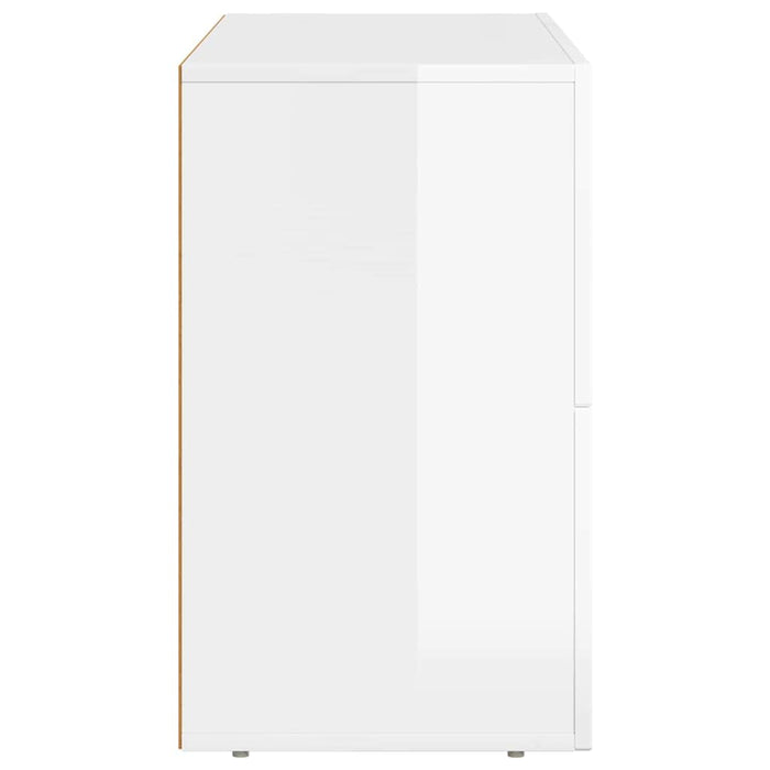 Credenza Bianco Lucido 80.5 x 35 x 59 cm Legno multistrato 891328