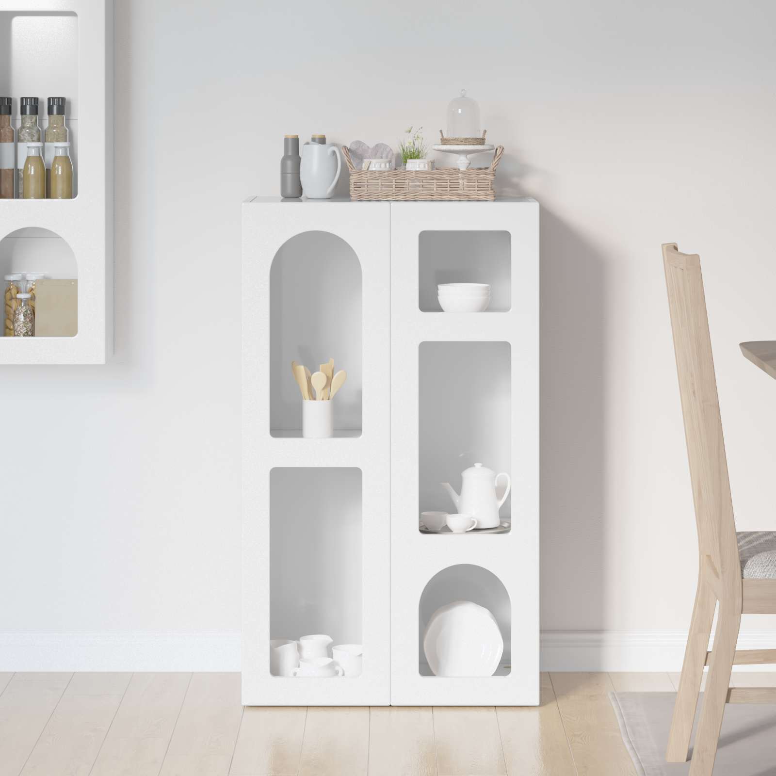 Credenza Bianco Lucido 59 x 35 x 100,5 cm Legno multistrato 891338