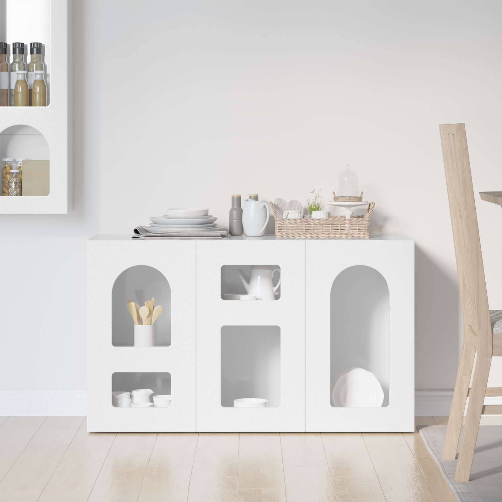 Credenza Bianco Lucido 100 x 35 x 59 cm Legno multistrato 891348