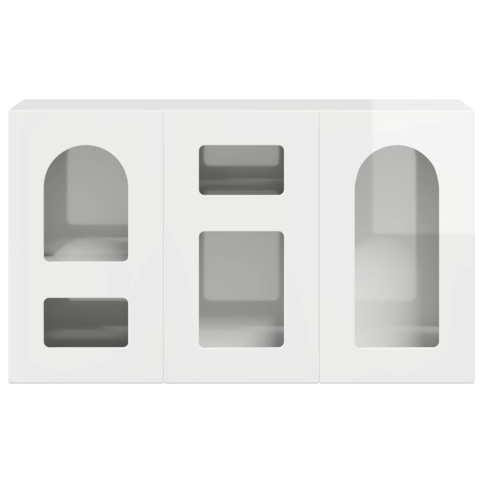 Credenza Bianco Lucido 100 x 35 x 59 cm Legno multistrato 891348