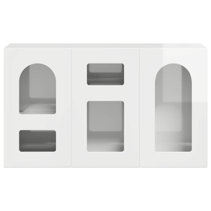 Credenza Bianco Lucido 100 x 35 x 59 cm Legno multistrato 891348