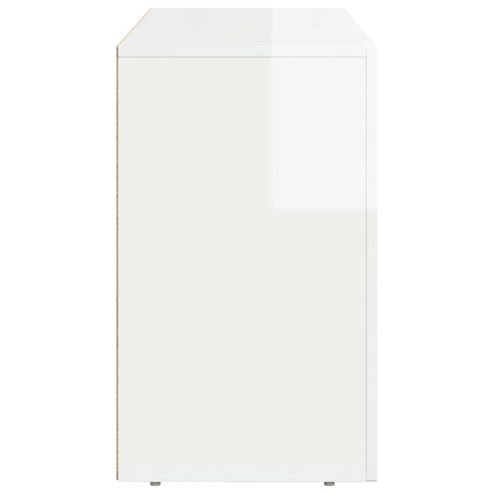 Credenza Bianco Lucido 100 x 35 x 59 cm Legno multistrato 891348