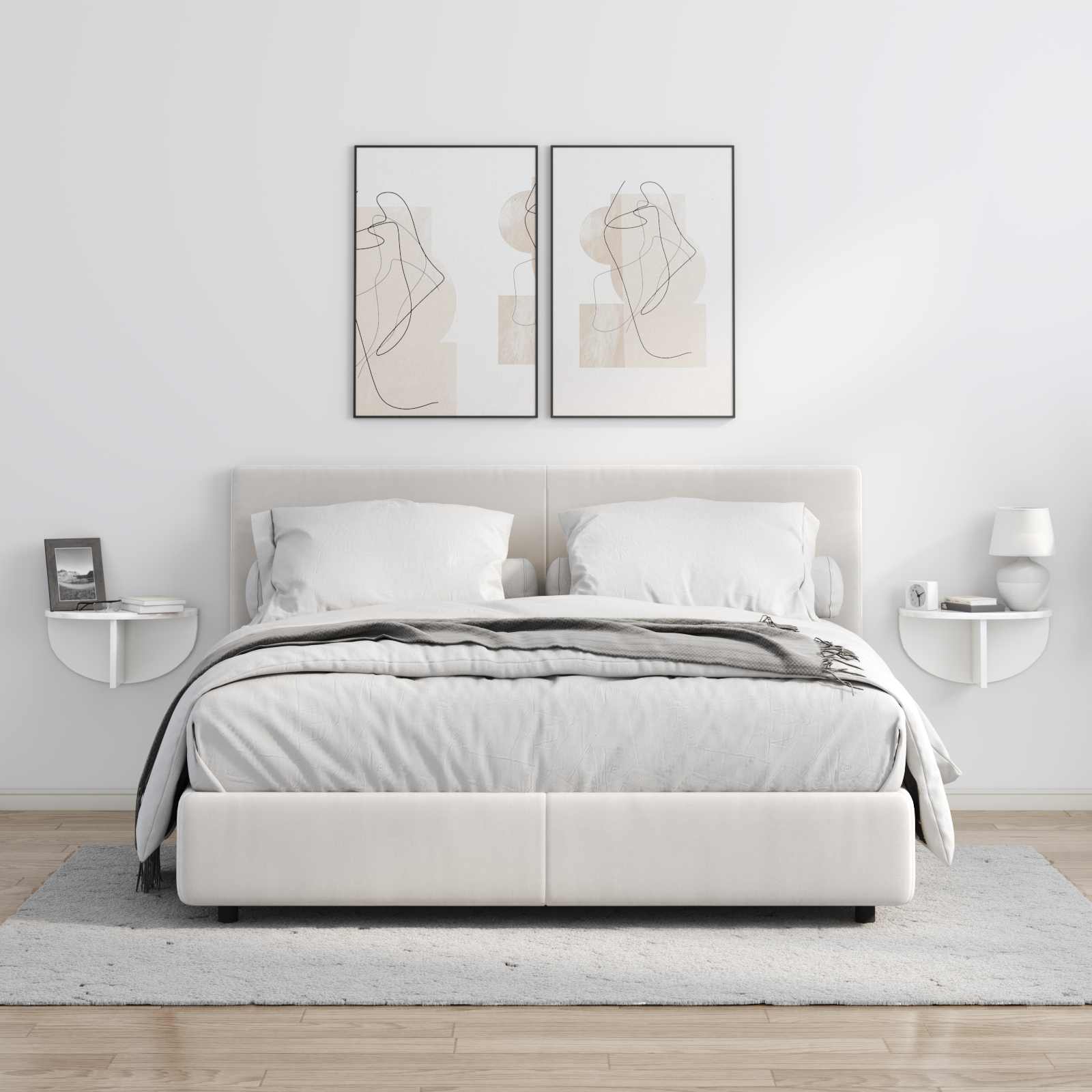 Scaffale da parete 2 pcs Bianco Lucido 38 x 19 x 19 cm 891417