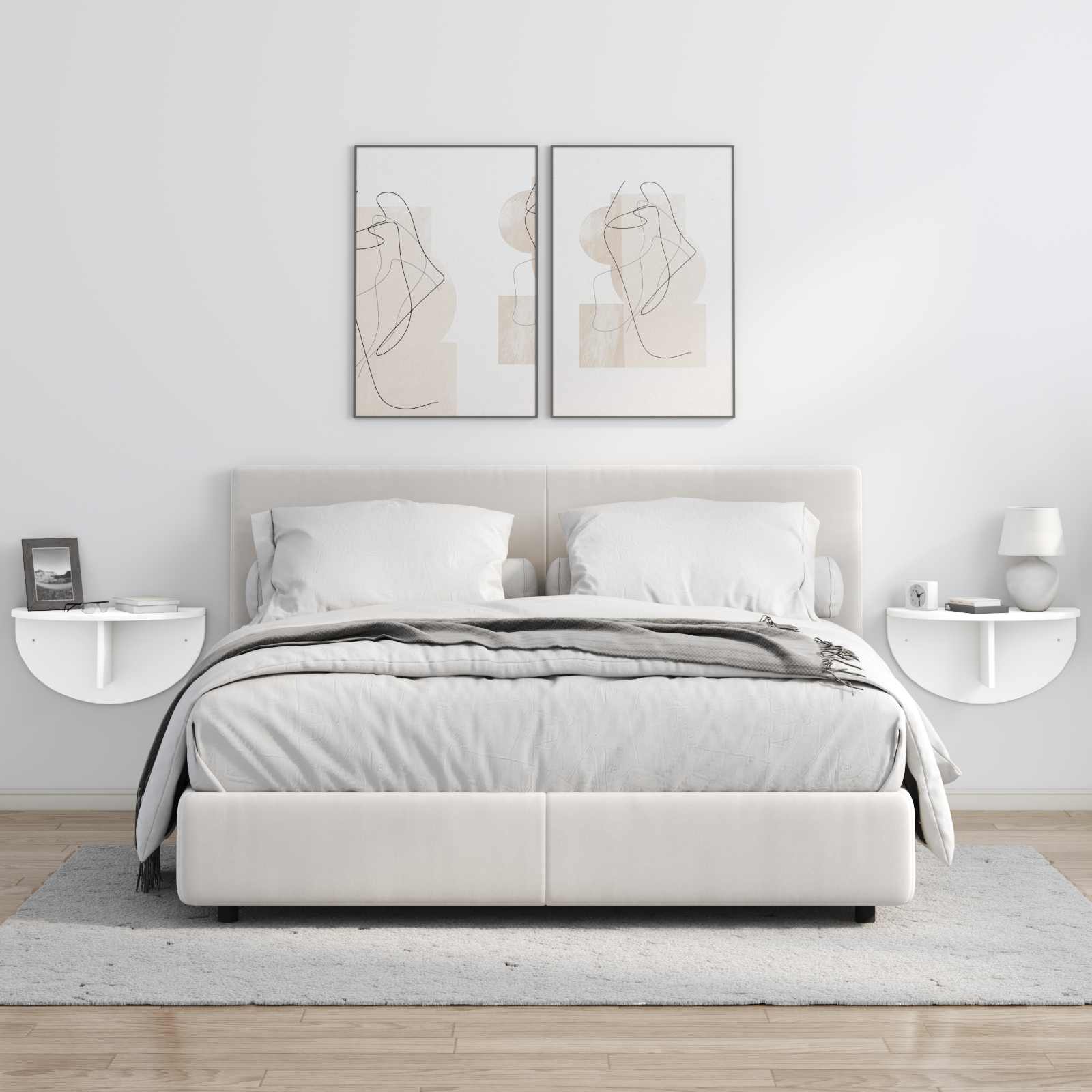 Scaffale da parete 2 pcs Bianco 38 x 19 x 19 cm 891429