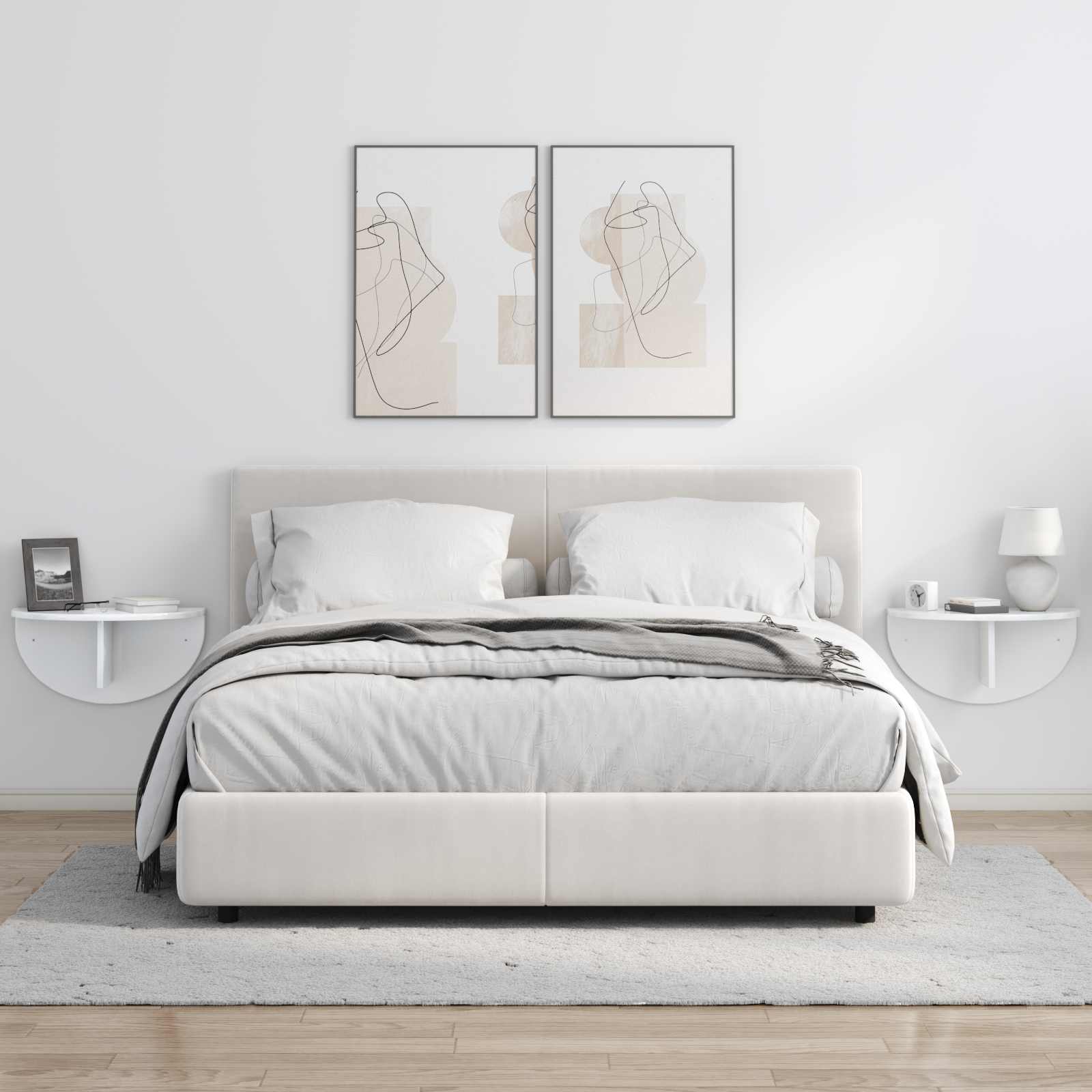 Scaffale da parete 2 pcs Bianco Lucido 38 x 19 x 19 cm 891437