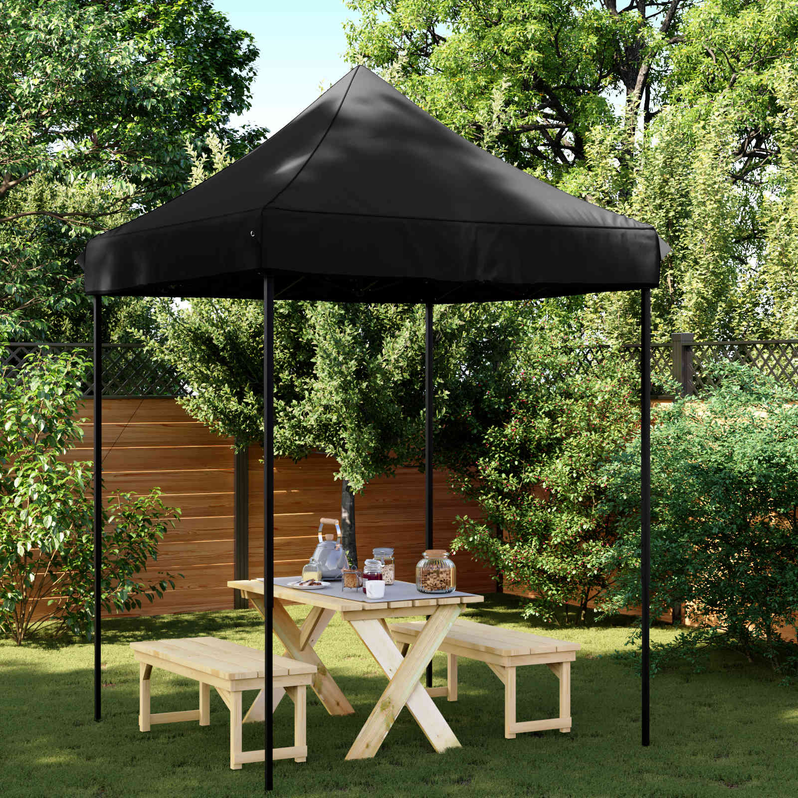 Tenda Party Nero 200 x 200 x 306 cm Tessuto Oxford 42023517