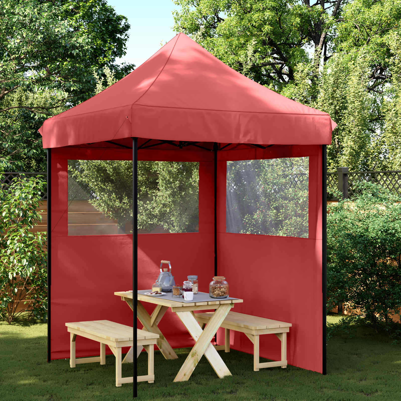 Tenda Party Borgogna 200 x 200 x 306 cm Tessuto Oxford 42023525