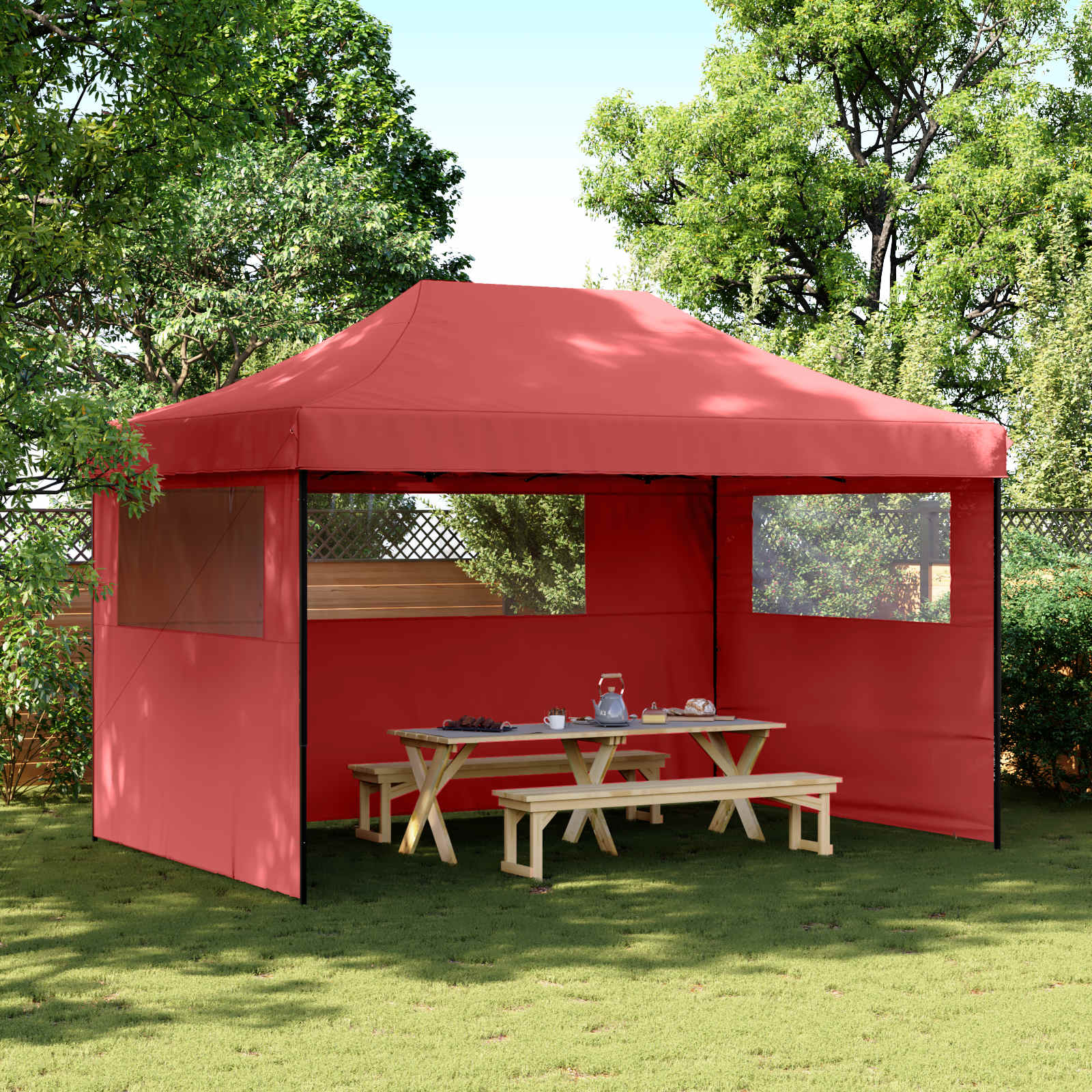 Tenda Party Borgogna 292 x 440 x 315 cm Tessuto Oxford 42023624