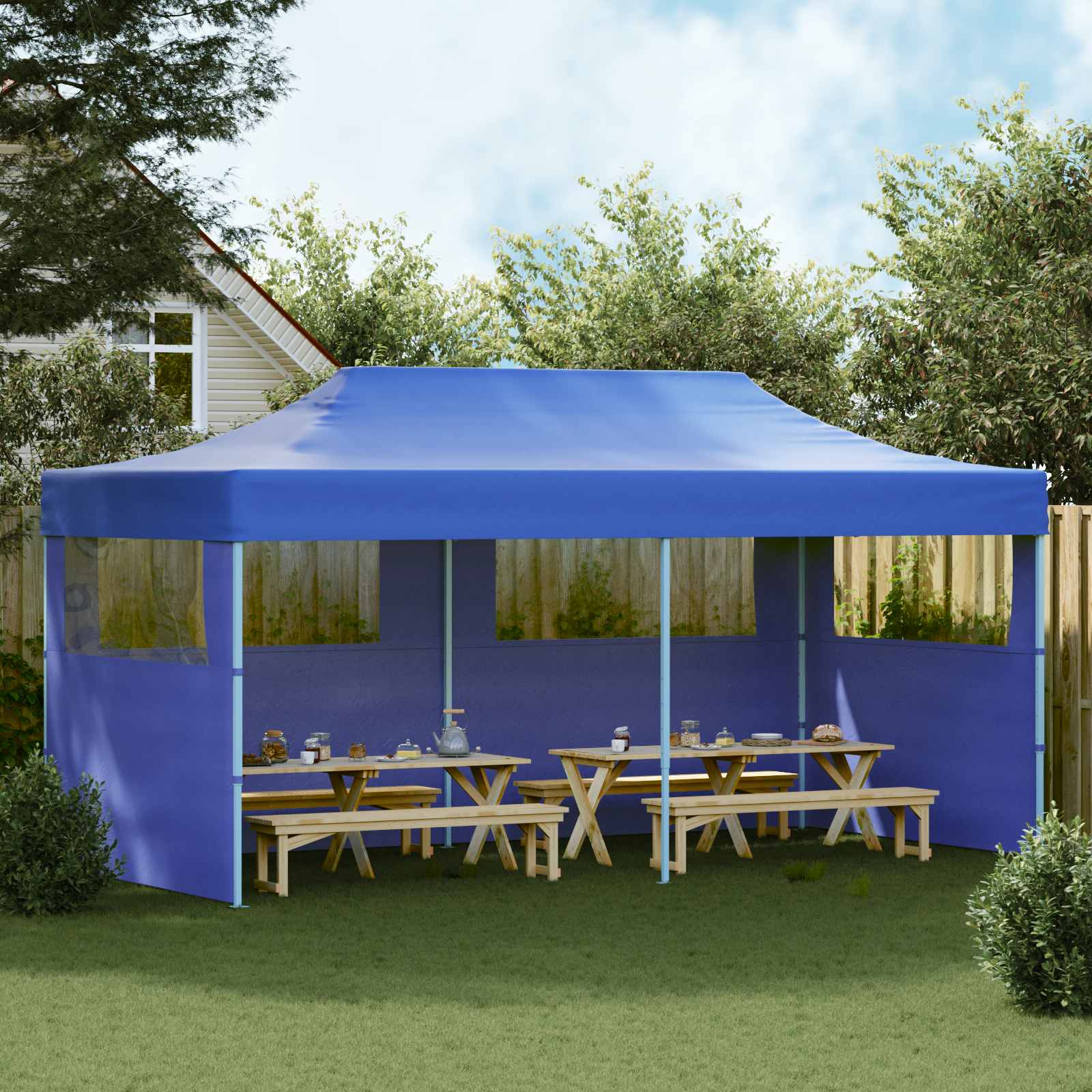 Tenda Party Blu 291 x 580 x 315 cm Tessuto Oxford 42023652