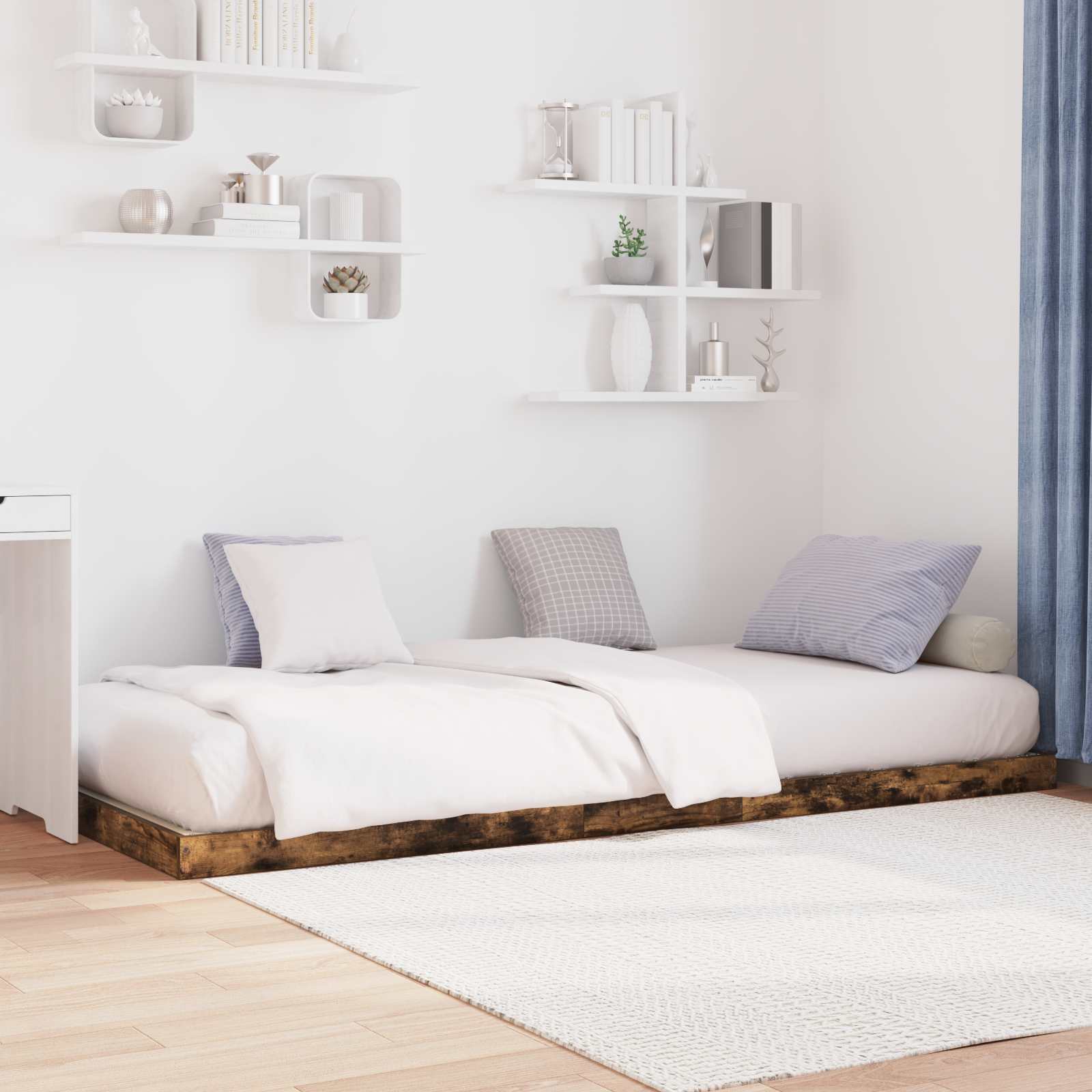 Struttura letto a terra Rovere fumé 70 x 190 cm 893520