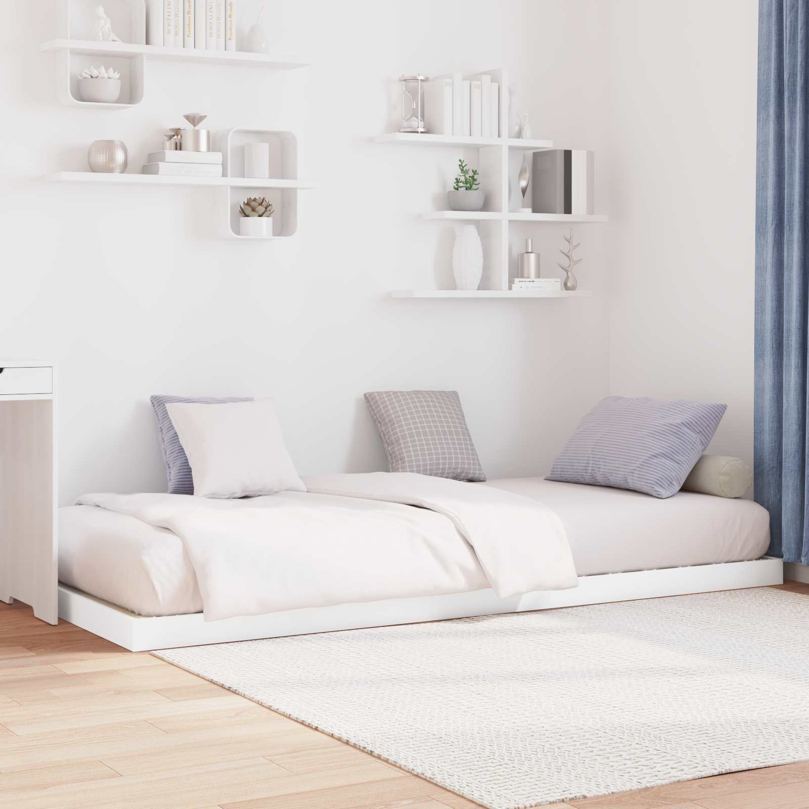 Struttura letto a terra Bianco 75 x 190 cm Legno multistrato 893532