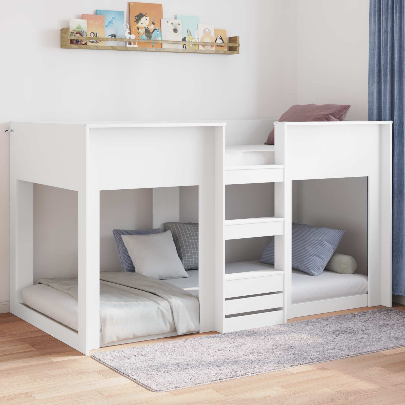 Struttura letto a terra Bianco 75 x 190 cm Legno multistrato 893532