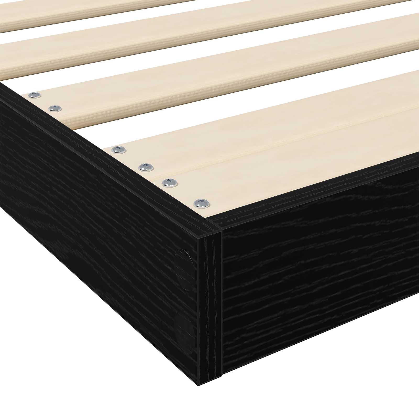 Struttura letto a terra Rovere Nero 90 x 200 cm 893549