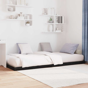 Struttura letto a terra Rovere Nero 90 x 200 cm 893549