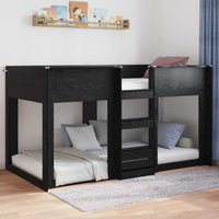 Struttura letto a terra Rovere Nero 90 x 200 cm 893549