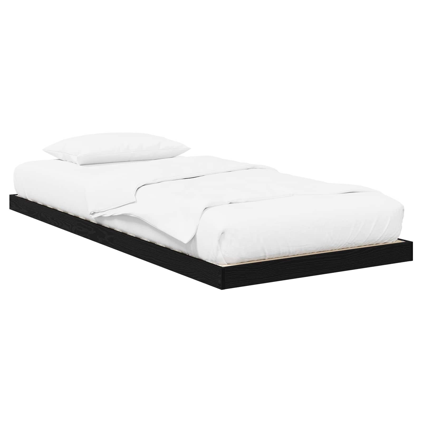 Struttura letto a terra Rovere Nero 90 x 200 cm 893549