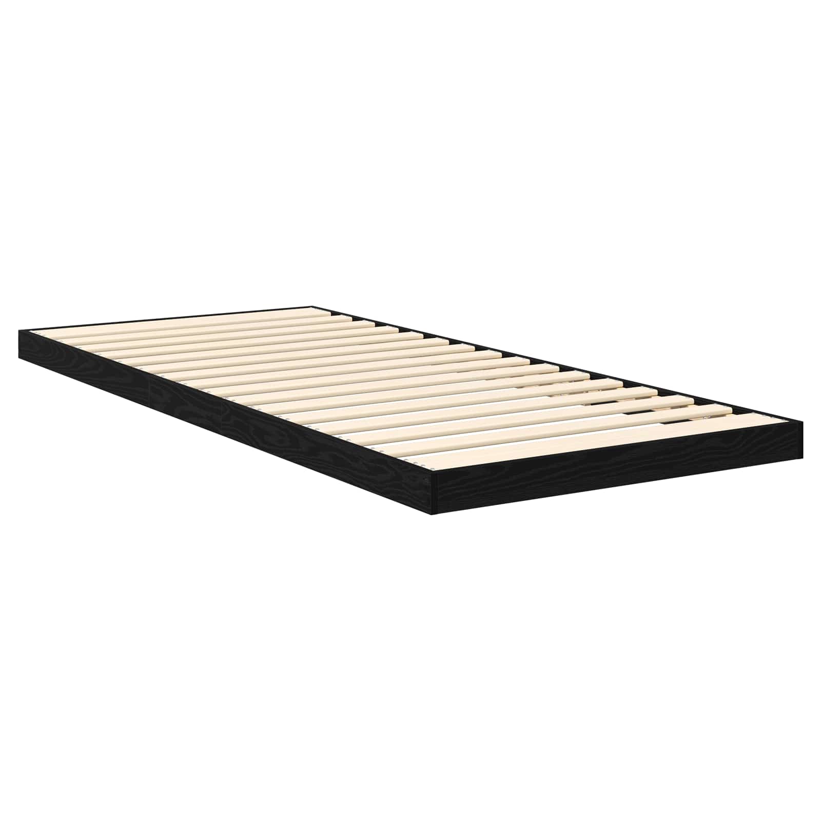 Struttura letto a terra Rovere Nero 90 x 200 cm 893549