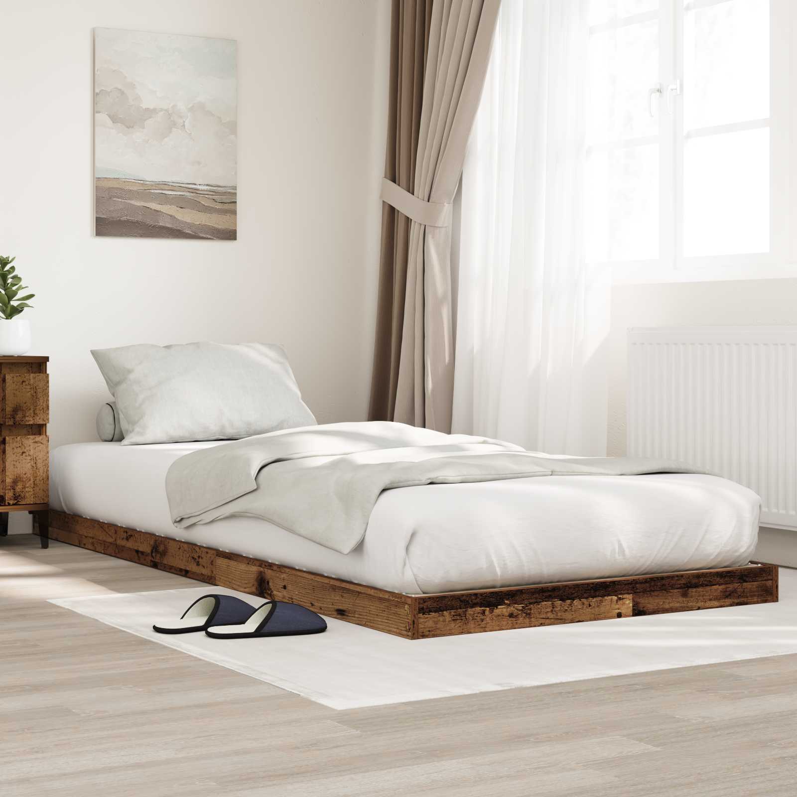 Struttura letto a terra Legno vecchio 90 x 200 cm 893554