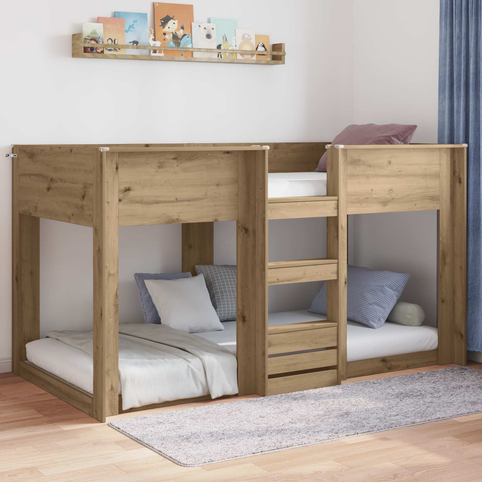 Struttura letto a terra Rovere artigianale 90 x 200 cm 893555